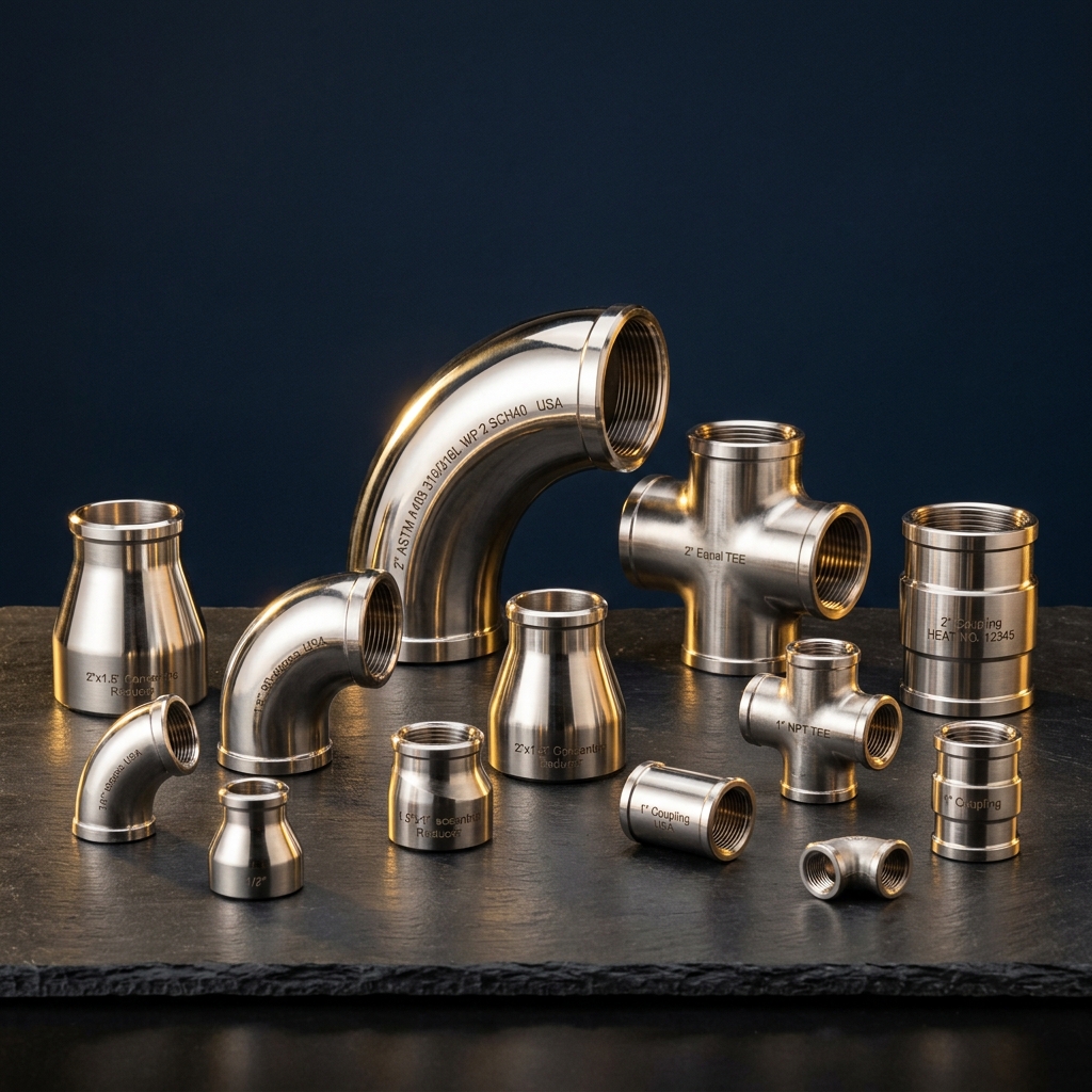 Stainless steel pipe fittings - elbows, tees, reducers