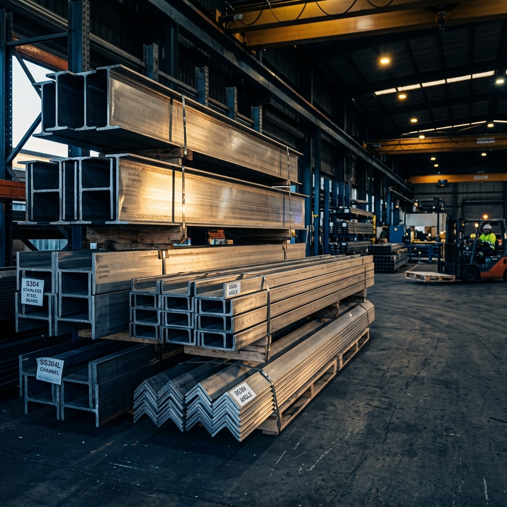 Structural steel beams, channels and angles